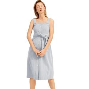 Everlane Women's Cotton Weave Picnic Dress Blue Pinstripe Size 00